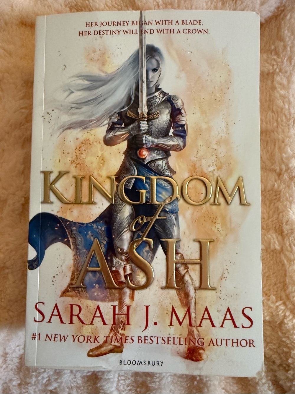 Kingdom of Ash by Sarah J. Maas 2018 Paperback Book OOP White Cover Throne of Gl